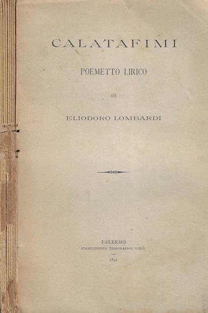 Calatafimi - Eliodoro Lombardi - copertina
