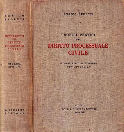 Profili pratici del diritto processuale civile - Enrico Redenti - copertina
