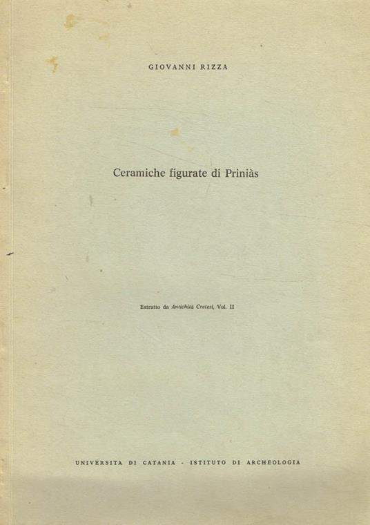 Ceramiche figurate di Prinias - Giovanni Rizza - copertina