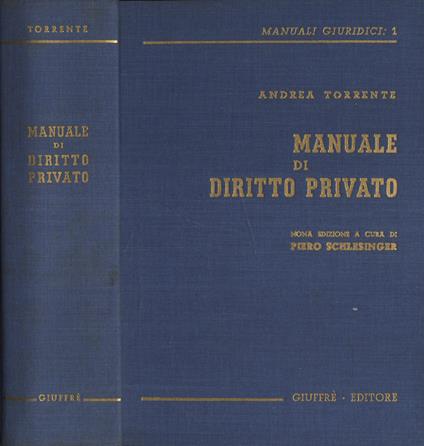 Manuale di diritto privato - Andrea Torrente - copertina