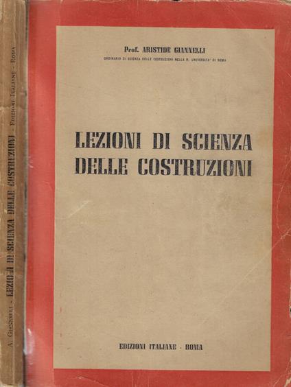 Lezioni di scienza delle costruzioni Vol. I - Aristide Gabelli - copertina