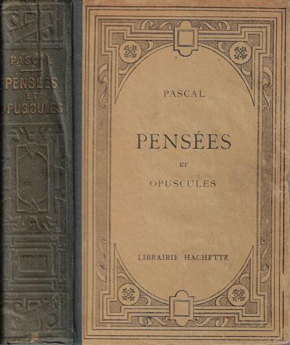 Pensees et opuscules - Blaise Pascal - copertina