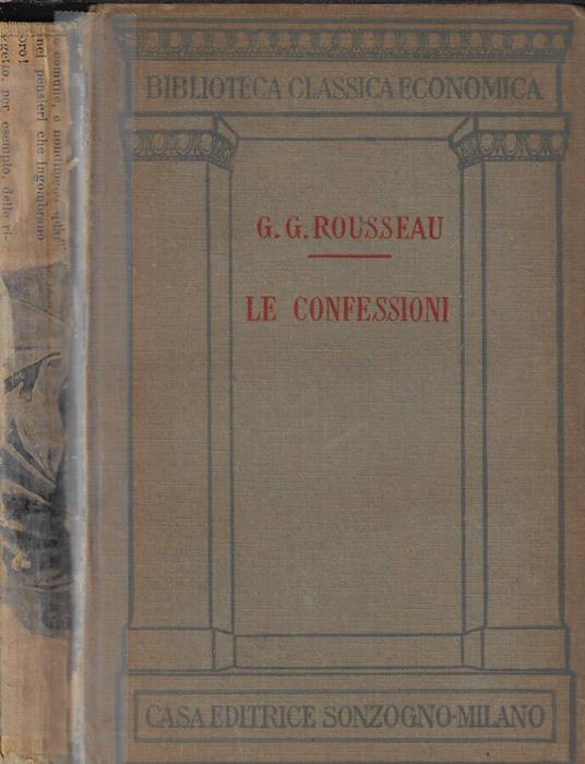 Le confessioni - Jean-Jacques Rousseau - copertina