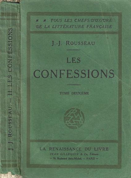 Les Confessions - Jean-Jacques Rousseau - copertina