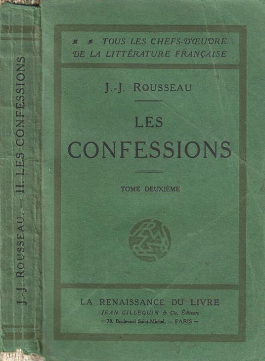 Les Confessions - Jean-Jacques Rousseau - copertina