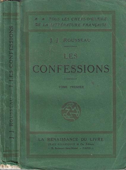 Les Confessions - Jean-Jacques Rousseau - copertina