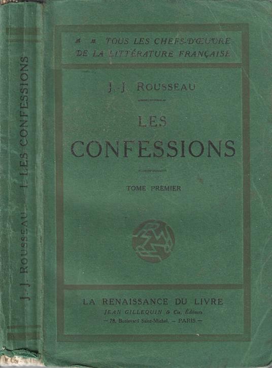Les Confessions - Jean-Jacques Rousseau - copertina