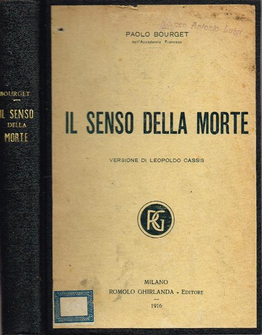 Il senso della morte - Paul Bourget - copertina