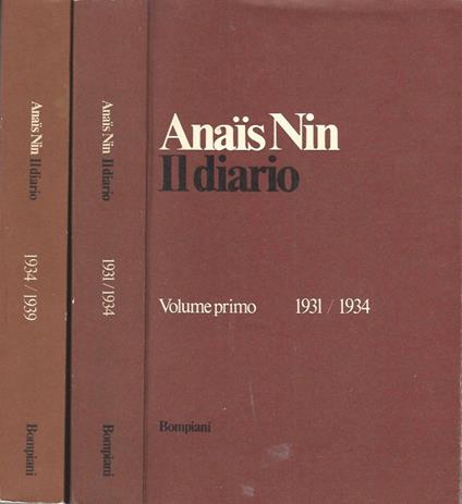Il diario - Vol. I "1931/1934" - Vol. II "1934/1939" - Nin Anaïs - copertina