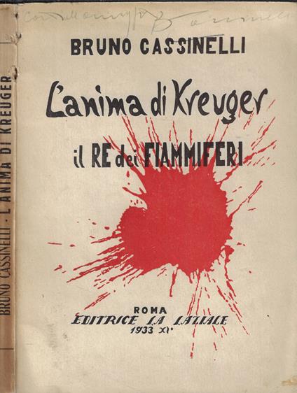 L' anima di Krueger il Re dei Fiammiferi - Bruno Cassinelli - copertina