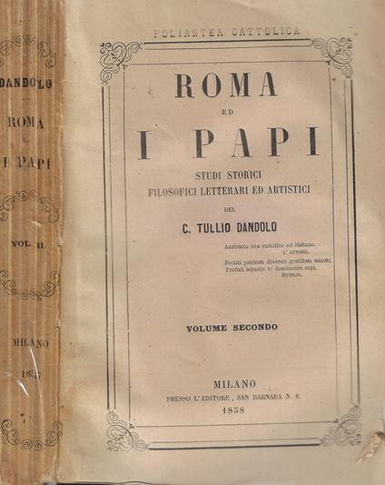 Roma ed i Papi Vol. II - C. Tullio Dandolo - copertina