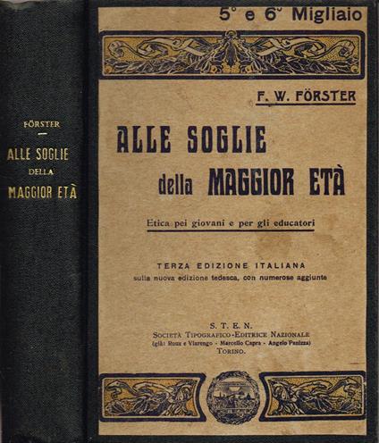 Alle soglie della maggior età - W. Forster - copertina