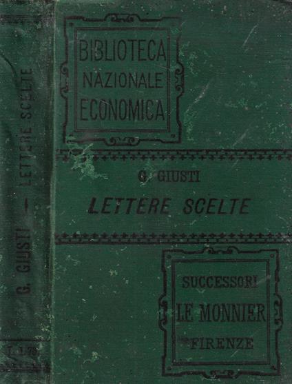 Lettere scelte - Giusti Giuseppe - copertina