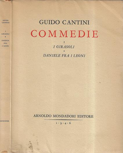 Commedie vol. I - Cantini Guido - copertina