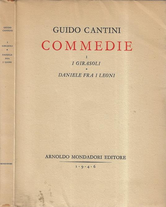 Commedie vol. I - Cantini Guido - copertina