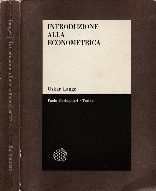 Introduzione alla econometrica - Oskar Lange - copertina