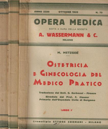 Ostetricia e ginecologia del medico pratico - M. Metzger - copertina