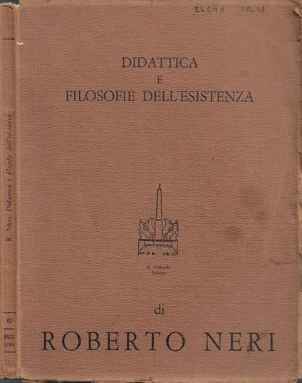 Didattica e Filosofie dell'Esistenza - Roberto Neri - copertina