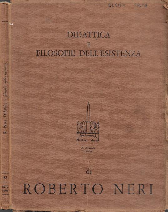 Didattica e Filosofie dell'Esistenza - Roberto Neri - copertina