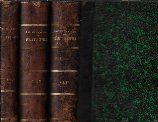 Istituzioni di diritto civile italiano Vol. II-IV-V - Emidio Pacifici Mazzoni - copertina