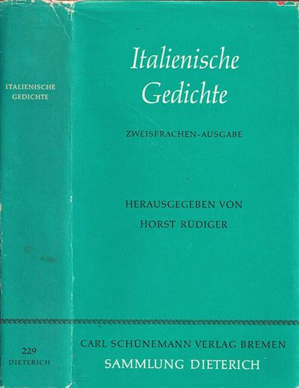 Italienische gedichte - Horst Rudiger - copertina