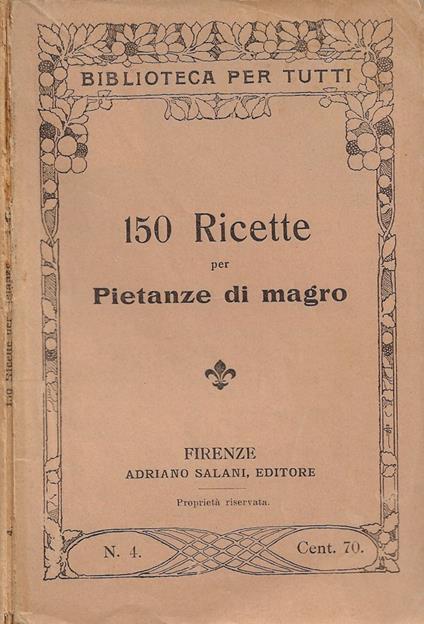 150 Ricette per Pietanze di magro - copertina