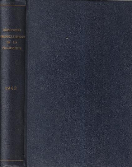 Societe Philosophique de Louvain repertoire bibliographique de la philosophie 1949 - copertina