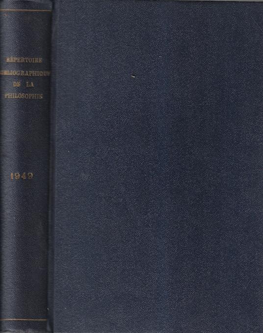 Societe Philosophique de Louvain repertoire bibliographique de la philosophie 1949 - copertina