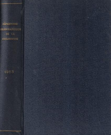 Societe Philosophique de Louvain repertoire bibliographique de la philosophie tome V 1953 - copertina