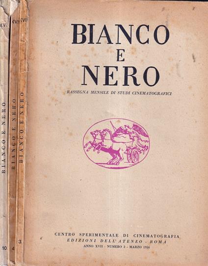 Bianco e nero, anno XVII, numero 3, 4, 10, 1956 - copertina