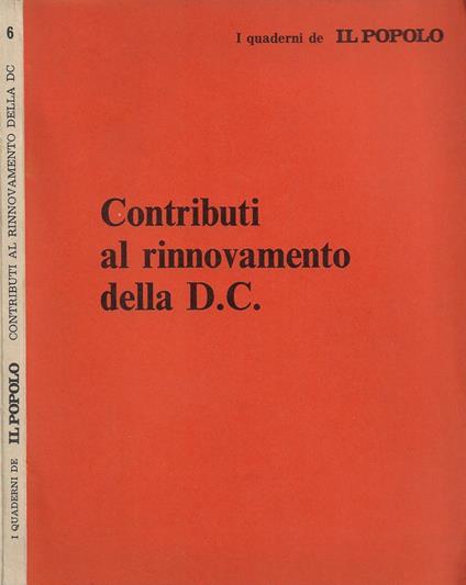 Contributi al rinnovamento della DC - copertina
