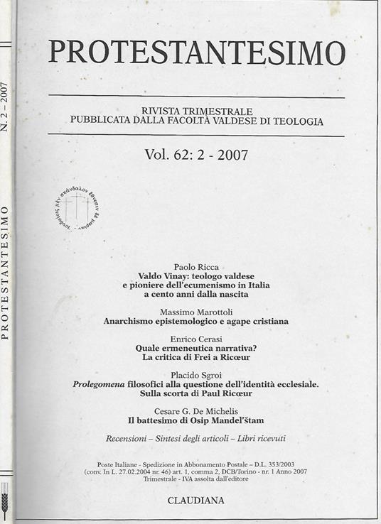 Protestantesimo - copertina