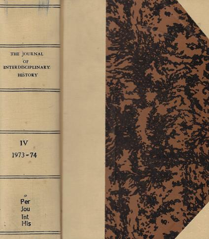The Journal of Interdisciplinary History Vol. IV Anno 1973-74 - copertina