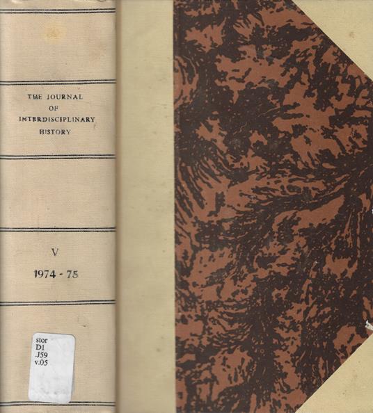 The Journal of Interdisciplinary History Vol. V Anno 1974-75 - copertina