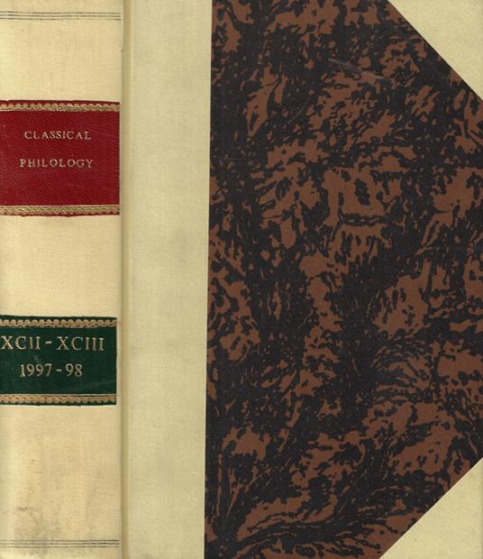 Classical Philology Vol. 92-93 Anno 1997-1998 - copertina