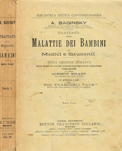Malattie dei bambini per medici e studenti parte I - copertina