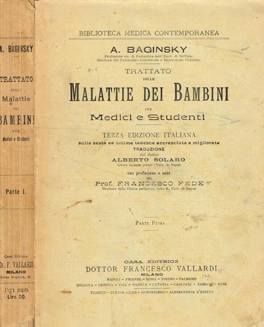 Malattie dei bambini per medici e studenti parte I - copertina
