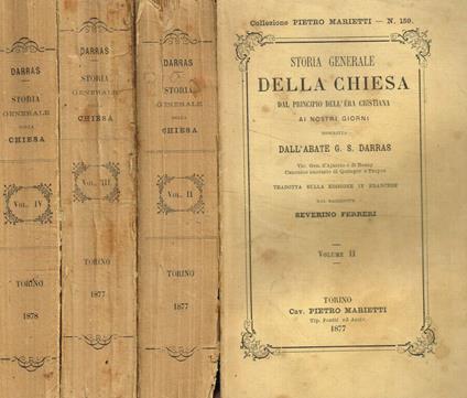 Storia generale della chiesa dal principio dell'era cristiana ai nostri giorni. Vol.II, III, IV - copertina