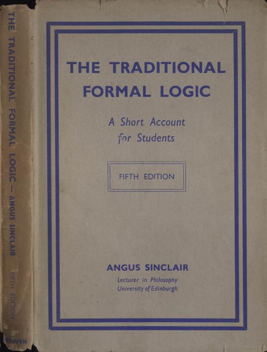 The traditional formal logic - copertina