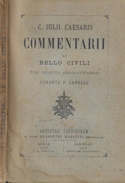 Commentarii de bello Civili - copertina