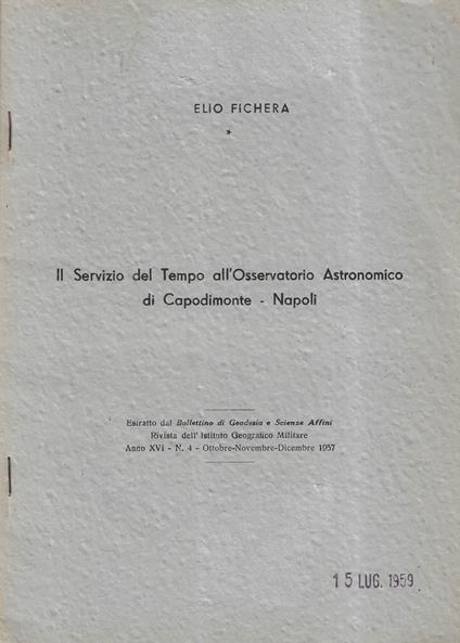 Il servizio del tempo all'osservatorio astronomico di Capodimonte Napoli - copertina