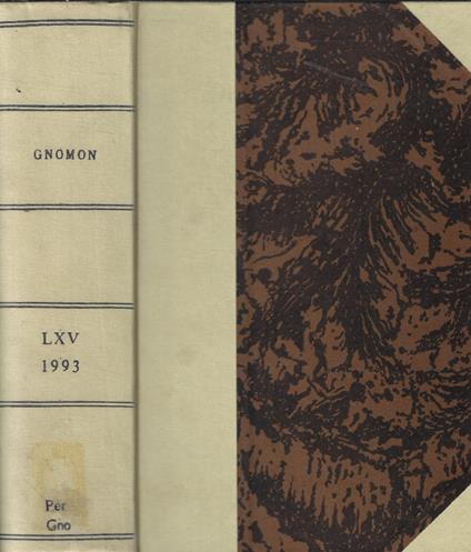 Gnomon Vol. 65 anno 1993 - copertina