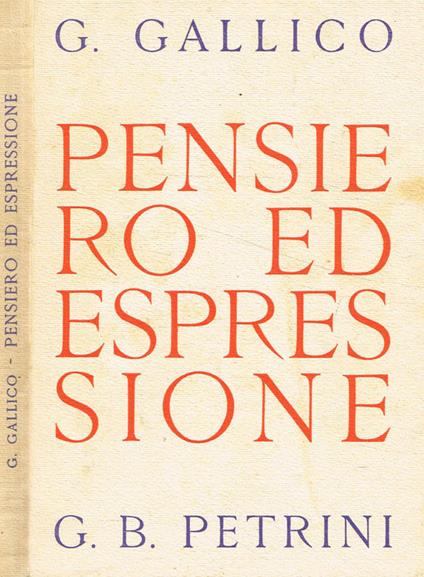 Pensiero ed espressione - copertina
