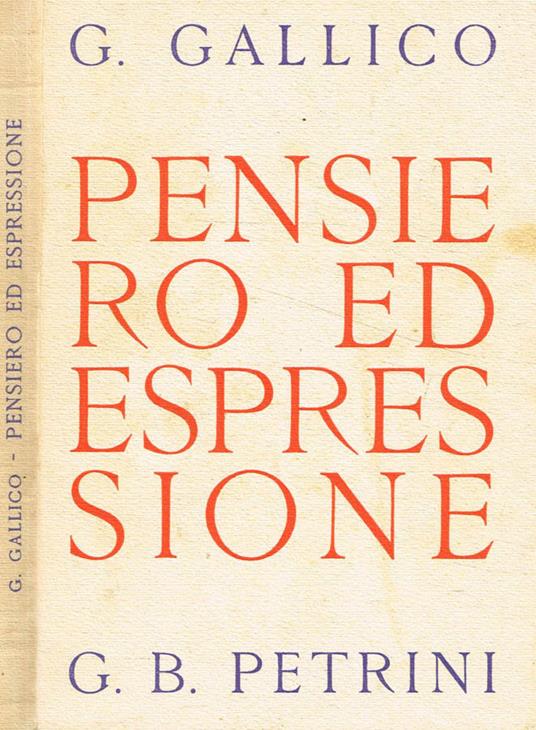 Pensiero ed espressione - copertina