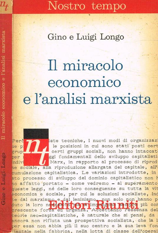 Il miracolo economico e l'analisi marxista - copertina