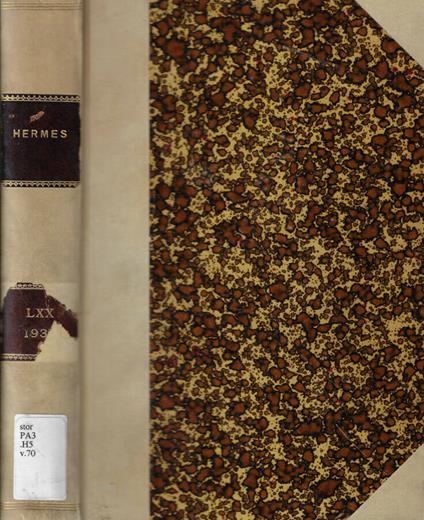 Hermes Vol. 70 anno 1935 - copertina