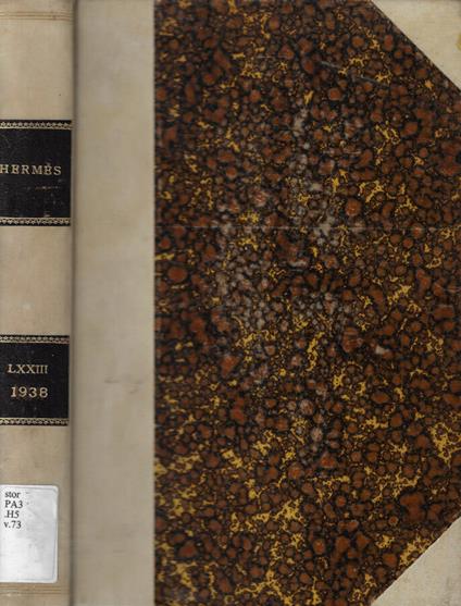 Hermes Vol. 73 Anno 1938 - copertina
