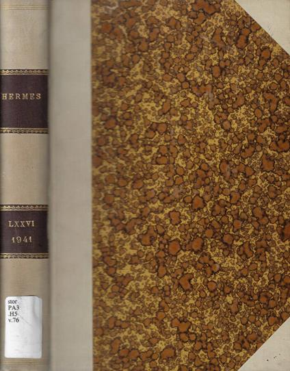 Hermes Vol. 76 anno 1941 - copertina