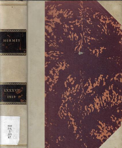 Hermes Vol. 87 Anno 1959 - copertina