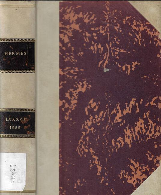 Hermes Vol. 87 Anno 1959 - copertina